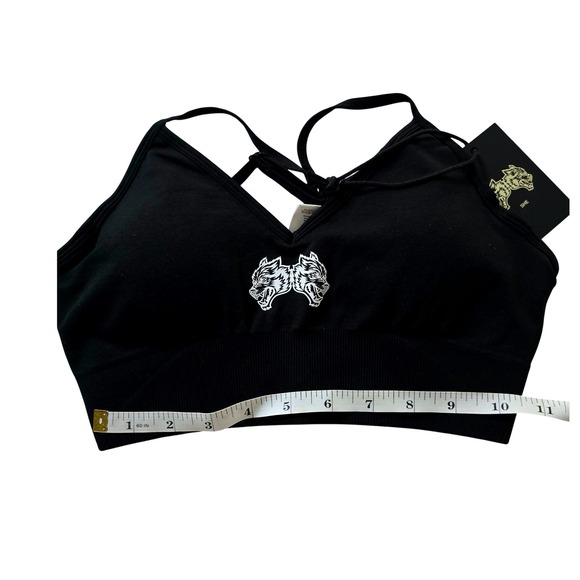 Darc Sport IYKYK Everson Seamless Sports Bra Black Wolf Graphic Medium - Picture 3 of 5